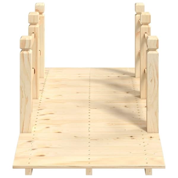 vidaXL Hagebro med rekkverk 150x67x56cm heltre gran
