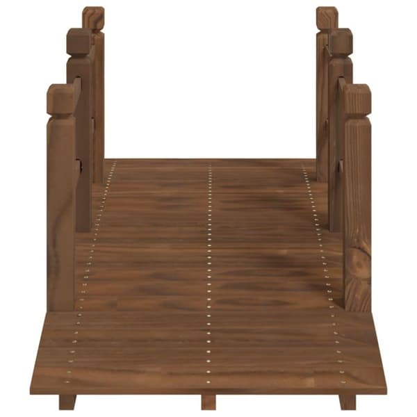 vidaXL Hagebro med rekkverk 150x67x56cm heltre gran