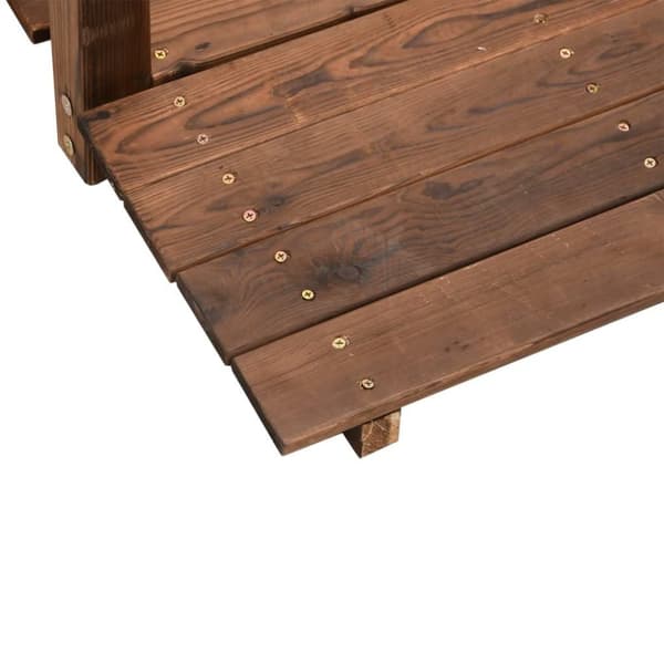 vidaXL Hagebro med rekkverk 150x67x56cm heltre gran