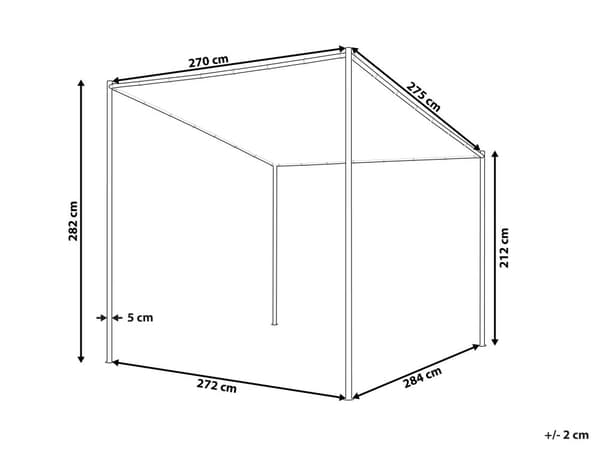Paviljonki beige 282 x 282 x 294 cm teräs polyesteri UV-kestävä puutarhakatos suorakulmio