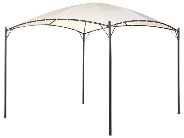 Havepavillon beige polyester stål 305 x 305 cm havepavillon stofbetræk stålramme