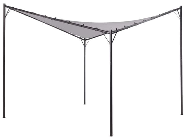 Havepavillon grå stål polyester 300 x 300 cm havepavillon stofbetræk stålramme