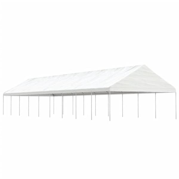 vidaXL Paviljong med tak hvit 20,07x5,88x3,75 m polyetylen