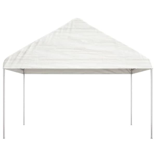 vidaXL Paviljong med tak hvit 4,46x4,08x3,22 m polyetylen