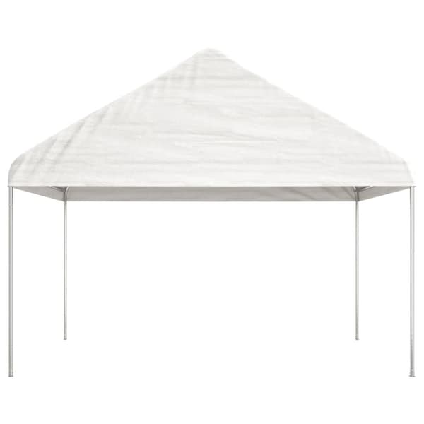 vidaXL Paviljong med tak hvit 13,38x4,08x3,22 m polyetylen