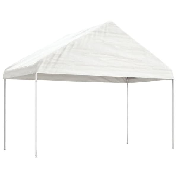 vidaXL Paviljong med tak hvit 11,15x4,08x3,22 m polyetylen