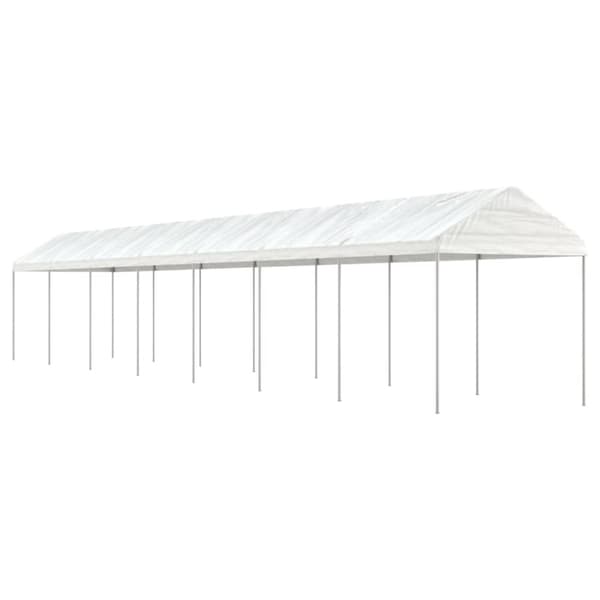 vidaXL Paviljong med tak hvit 15,61x2,28x2,69 m polyetylen