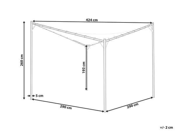 Pergola Beige Polyester Stål 300 x 300 cm Stoffskygge Metallramme Hagepaviljong