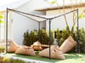 Miniatyrbilde 2 av 9: Pergola Beige Polyester Stål 300 x 300 cm Stoffskygge Metallramme Hagepaviljong