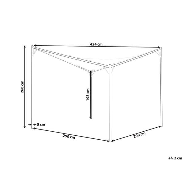 Pergola Grå Polyester Stål 300 x 300 cm Stoffskygge Metallramme Hagepaviljong