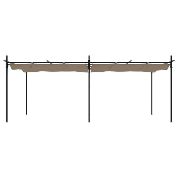 vidaXL Pergola med uttrekkbar tak gråbrun 589x292x230 cm