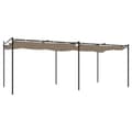 Miniatyrbillede 5 af 6: vidaXL pergola med sammenrulleligt tag 589x292x230 cm gråbrun