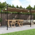 Miniatyrbillede 1 af 6: vidaXL pergola med sammenrulleligt tag 589x292x230 cm gråbrun