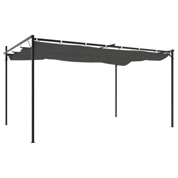vidaXL Pergola med uttrekkbar tak antrasitt 395x292x230 cm