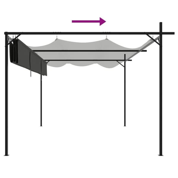 vidaXL Pergola med uttrekkbar tak antrasitt 395x292x230 cm