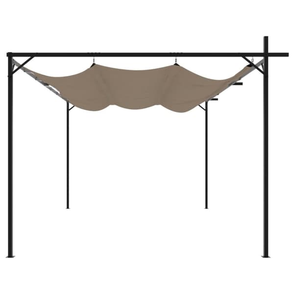 vidaXL pergola med sammenrulleligt tag 395x292x230 cm gråbrun