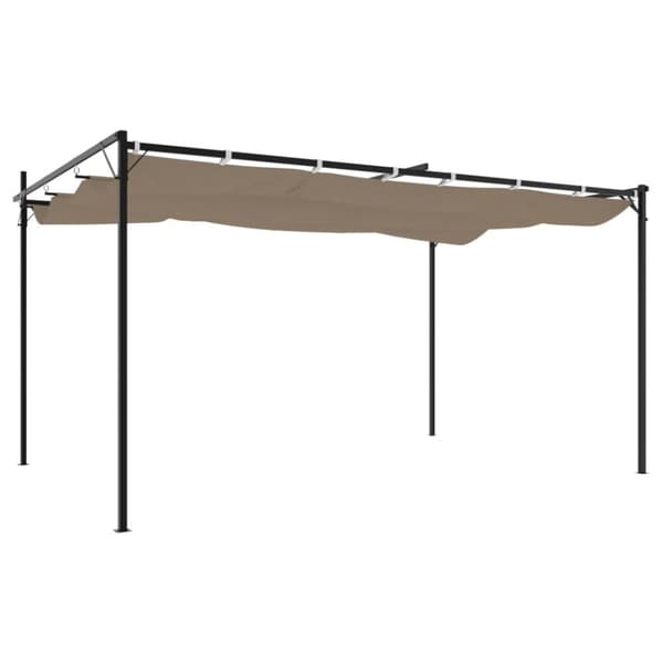 vidaXL Pergola med uttrekkbar tak gråbrun 395x292x230 cm