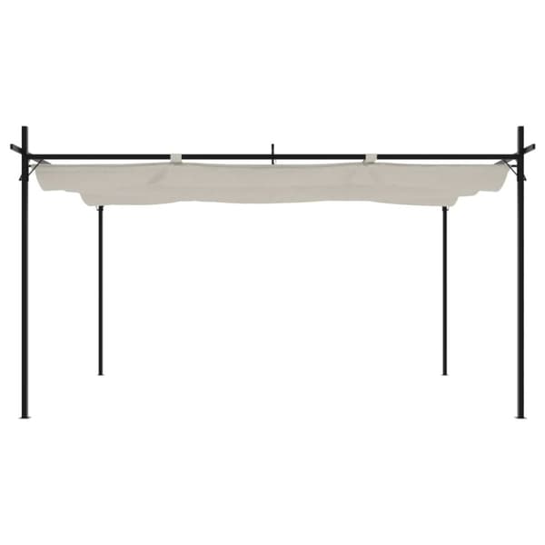vidaXL Pergola med uttrekkbar tak kremhvit 395x292x230 cm