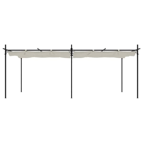 vidaXL Pergola med uttrekkbar tak kremhvit 589x292x230 cm