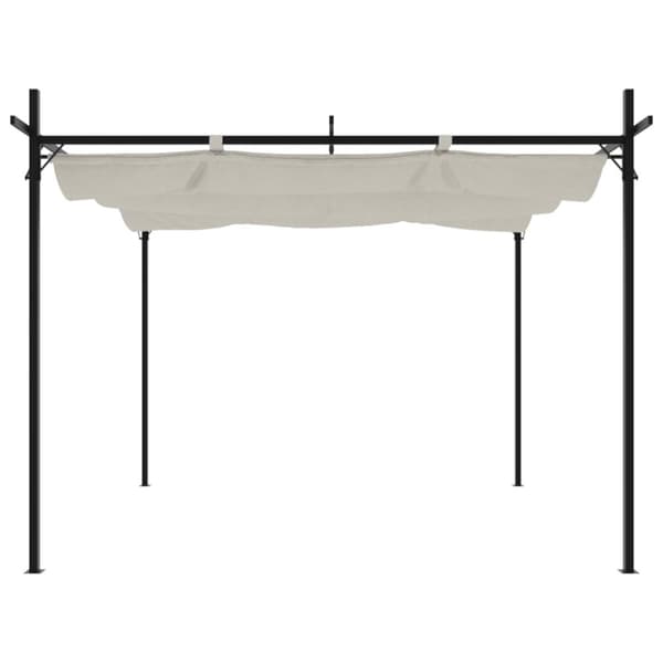 vidaXL Pergola sisäänvedettävä katto kerma 295x292x230 cm