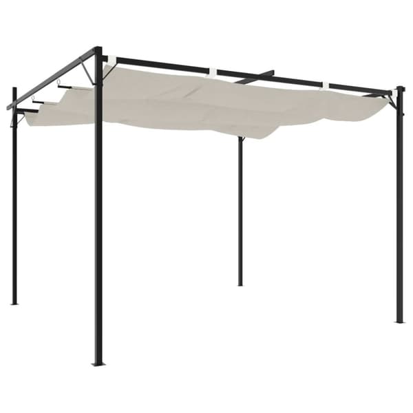 vidaXL Pergola sisäänvedettävä katto kerma 295x292x230 cm