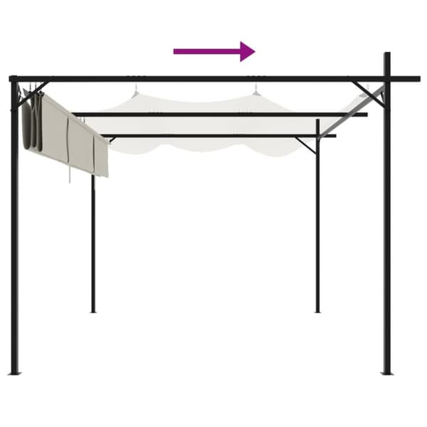 vidaXL Pergola sisäänvedettävä katto kerma 295x292x230 cm