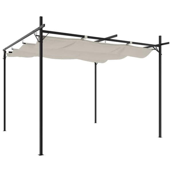 vidaXL Pergola sisäänvedettävä katto kerma 295x292x230 cm