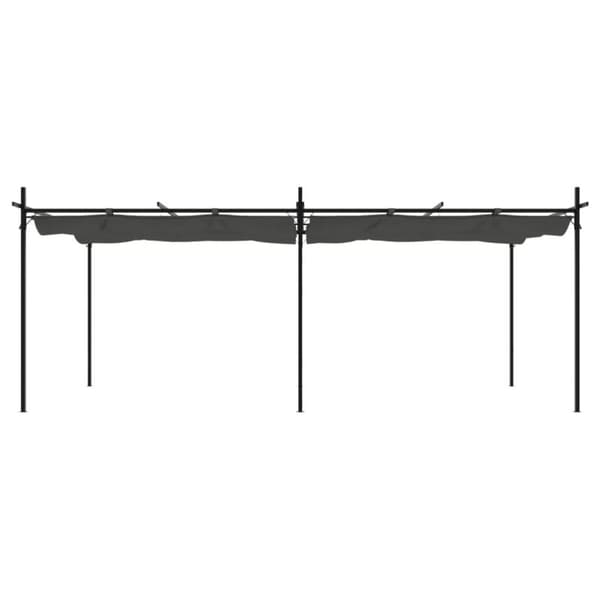 vidaXL pergola med sammenrulleligt tag 589x292x230 cm antracitgrå