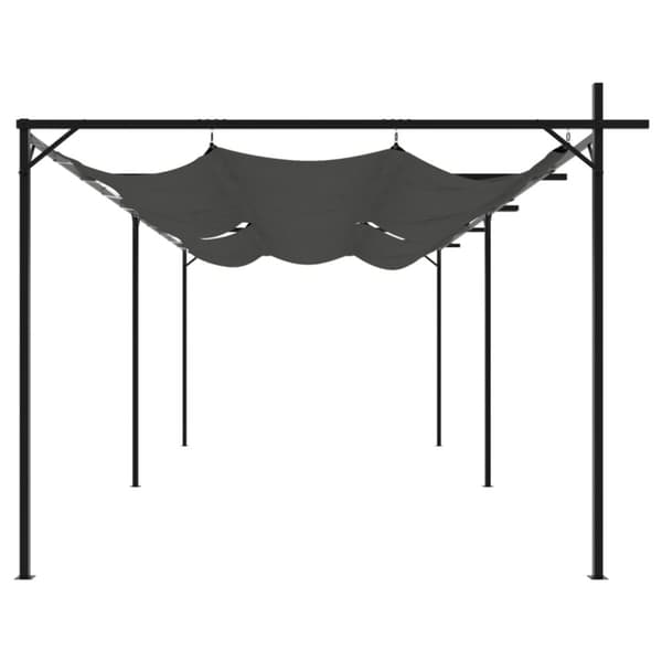 vidaXL pergola med sammenrulleligt tag 589x292x230 cm antracitgrå