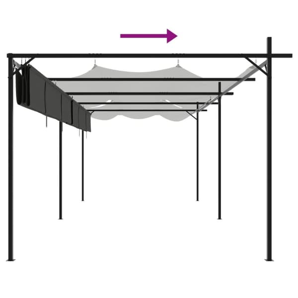 vidaXL pergola med sammenrulleligt tag 589x292x230 cm antracitgrå