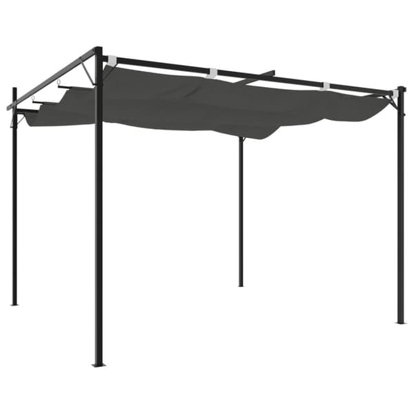 vidaXL Pergola med uttrekkbar tak antrasitt 295x292x230 cm