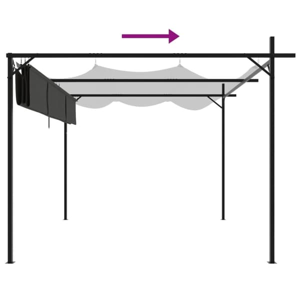 vidaXL Pergola med uttrekkbar tak antrasitt 295x292x230 cm