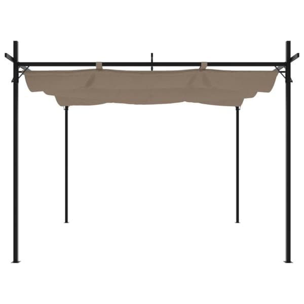 vidaXL pergola med sammenrulleligt tag 295x292x230 cm gråbrun