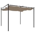 Miniatyrbillede 5 af 8: vidaXL pergola med sammenrulleligt tag 295x292x230 cm gråbrun
