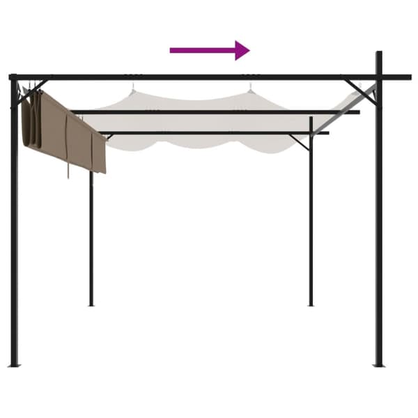 vidaXL pergola med sammenrulleligt tag 295x292x230 cm gråbrun