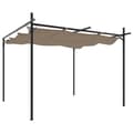 Miniatyrbillede 2 af 8: vidaXL pergola med sammenrulleligt tag 295x292x230 cm gråbrun