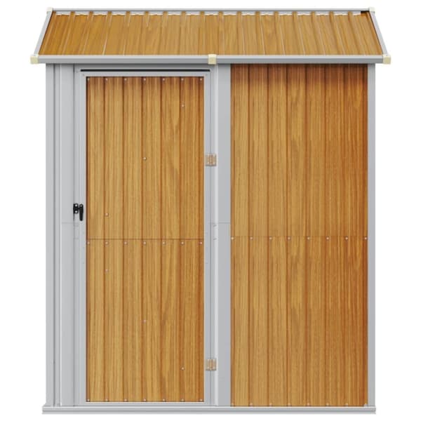 vidaXL Trädgårdsskjul ljusbrun 192x152,5x237 cm galvaniserat stål