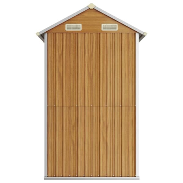 vidaXL Trädgårdsskjul ljusbrun 192x152,5x237 cm galvaniserat stål