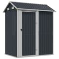 Miniatyrbillede 1 af 9: vidaXL haveskur 192x152,5x237 cm galvaniseret stål antracitgrå