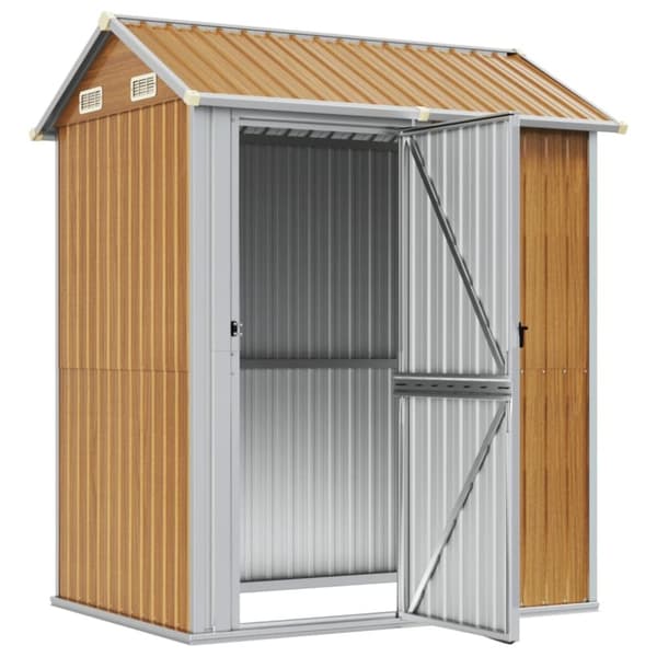 vidaXL haveskur 192x152,5x237 cm galvaniseret stål lysebrun