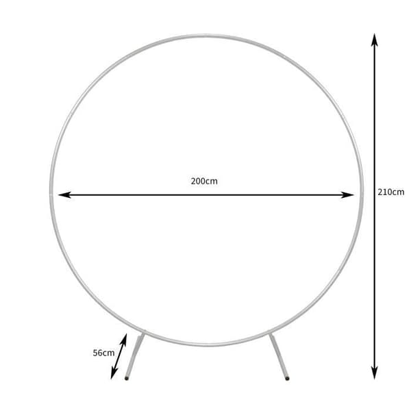 Cirkulär Båge - Vit - 200cm - Aluminiumoxid - Avtagbara ben - Mångsidig