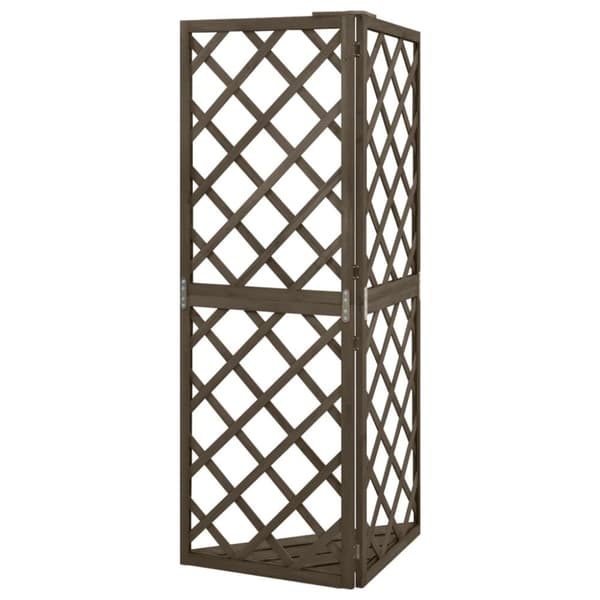 espalier til hjørne 50x50x145 cm massivt grantræ grå