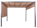 Miniatyrbillede 4 af 11: Haveoverdækning brun 310 x 215 x 310 cm stål polyester LED-lys justerbar solpanel moderne