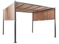 Miniatyrbillede 6 af 11: Haveoverdækning brun 310 x 215 x 310 cm stål polyester LED-lys justerbar solpanel moderne