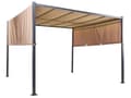 Miniatyrbillede 7 af 11: Haveoverdækning brun 310 x 215 x 310 cm stål polyester LED-lys justerbar solpanel moderne