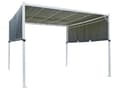 Miniatyrbillede 7 af 11: Pergola Grå Polyester Stål 310 x 310 cm Stofskærm Metalramme Solar LED Lys Havepavillon