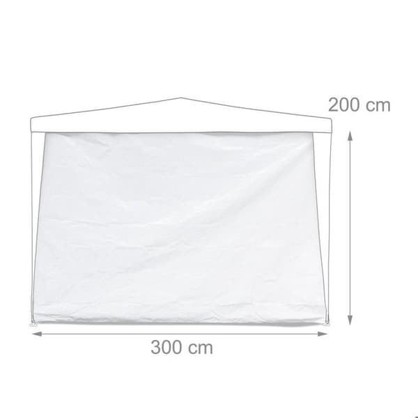 Sidorväggar för pergola - Relaxdays - Set om 3 - Vattentät - Velcro-stängningar - 2x3 m - Vit