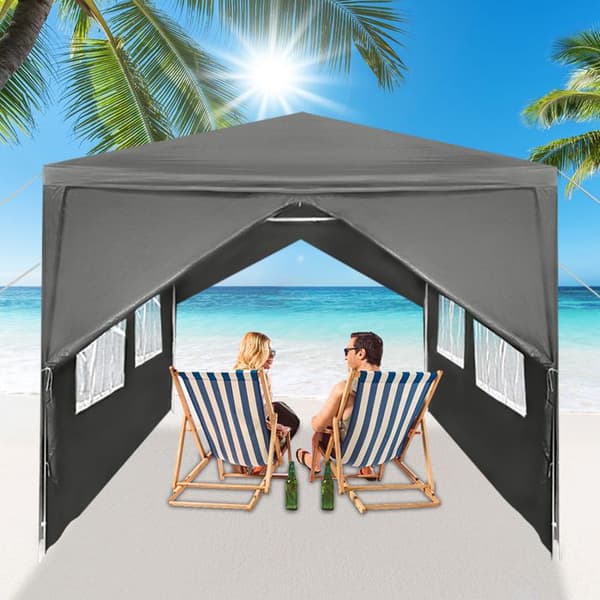Fällbart trädgårdspaviljong - LZQ - 3 x 6m - Solskydd och UV-skydd - Anthracite