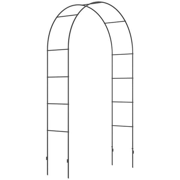Rootz Garden Arch - Rose Arch - Trellis Arch - Metal Rose Trellis - Havedekoration - Sort - 1,40 x 0,40 x 2,40 m