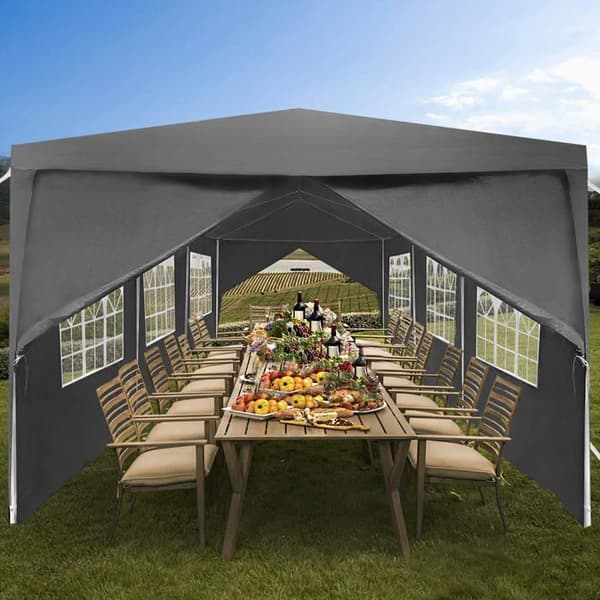 YUENFONG vattentät trädgårdslusthus 3x9m med 8 sidoväggar Partytält för trädgård, fest, bröllop, camping -
